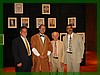 Left to right: Mike Hajjar, President of the American Lebanese Engineering Society (ALES), dramatist Michel El-Ashkar, sculptor and guest of honor Kahlil Gibran, and David Abichaker, President of the World Lebanese Cultural Union