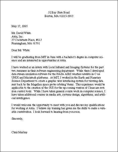 an application letter