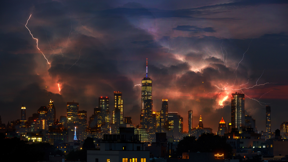 An image of a storm over New York City