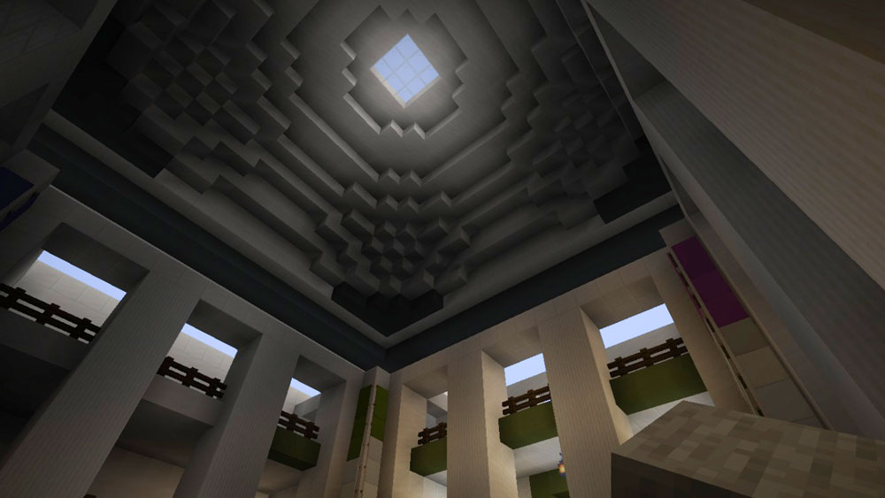computerized version of MIT's Lobby 7 built in Minecraft
