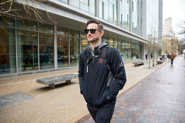 David Brown walks on campus