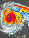 Hurricane Gert in a colorized infrared image.