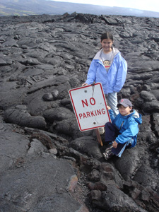 No parking due to lava