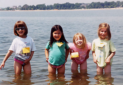 The wading girls