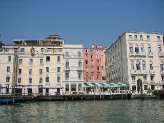 The expensive hotels line the Grand Canal