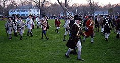 The minutemen return to the green
and regroup