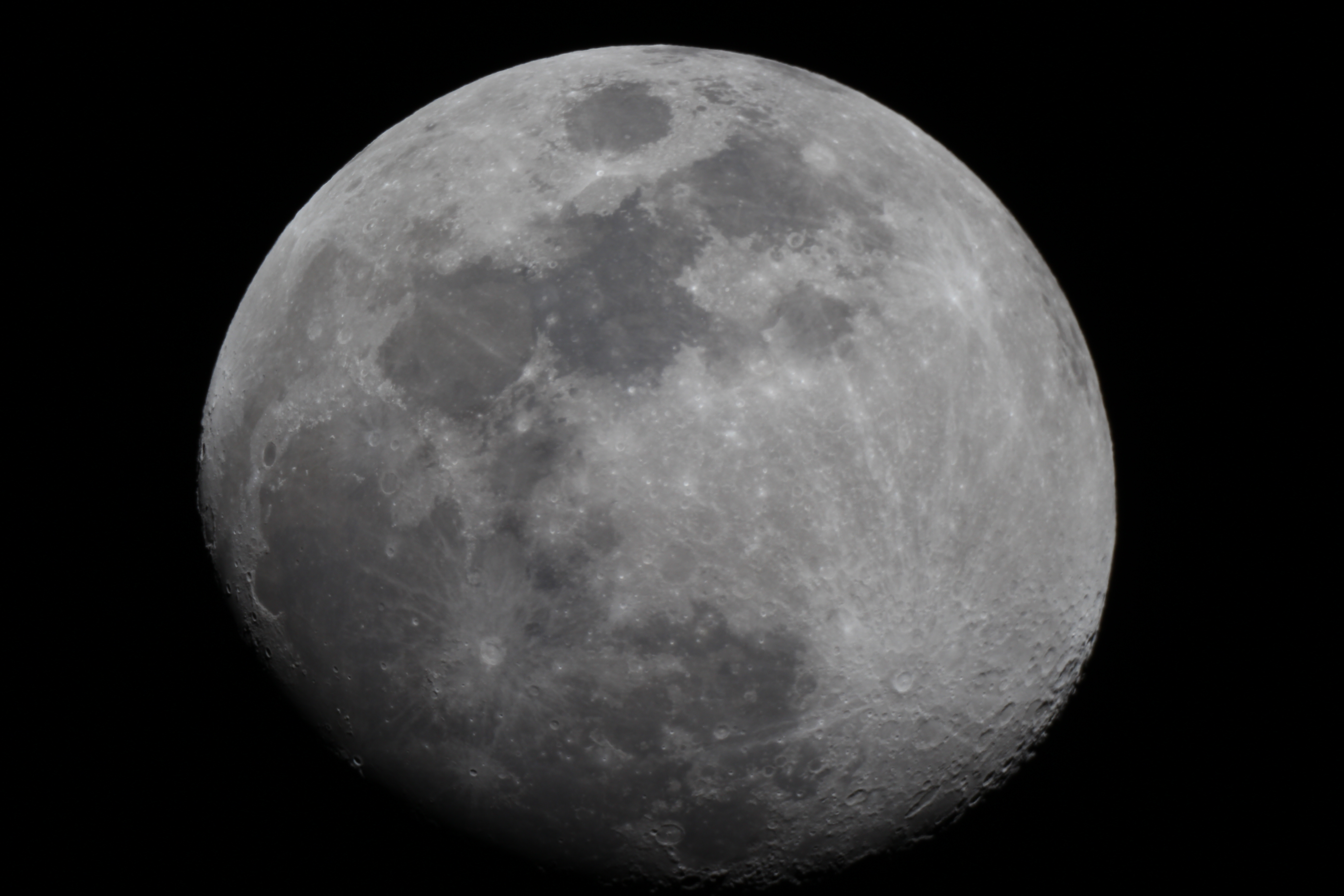 Moon through telescope.