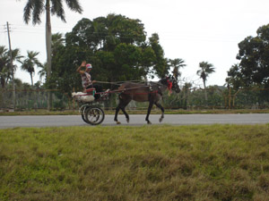 Traffic on the Cuban Highways
