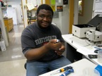 Leslie in lab