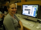 Neena at her desk