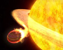 Artist's view of the extremely hot Jupiter WASP-12b