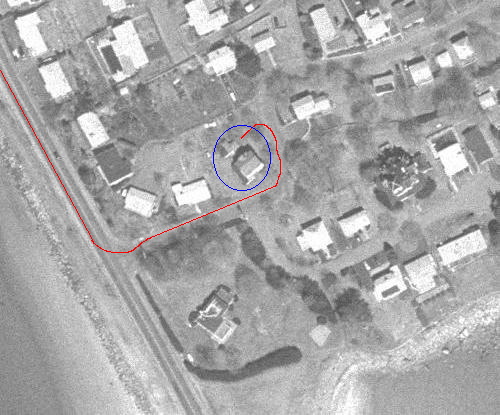 aerial photo of our house
