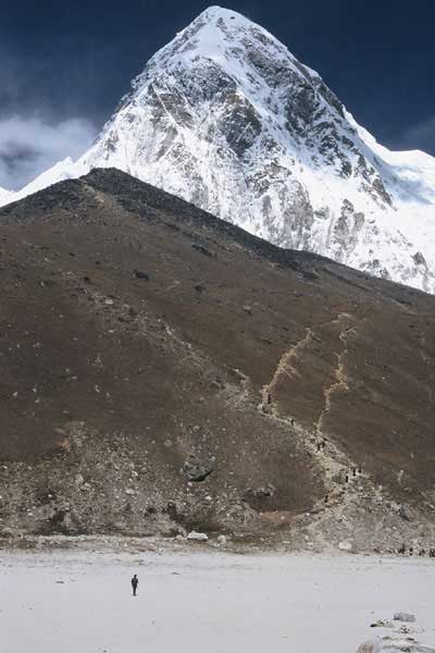 Lake Bed, Kala Pattar, and Pumori