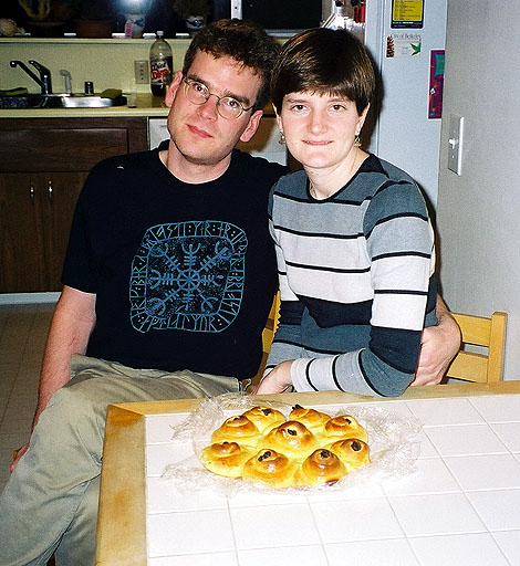 Assar and Alexis with Lucia Buns