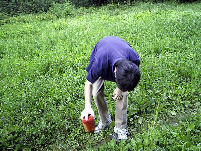 Opening the box with a rock