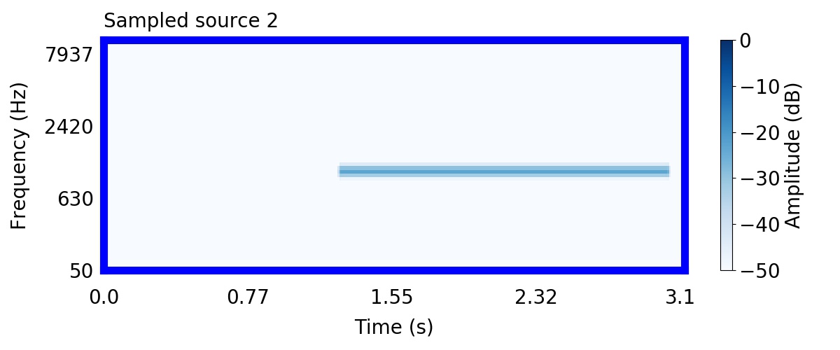 Percussion sound: long hi-hat hits with single vibraphone note, source 2