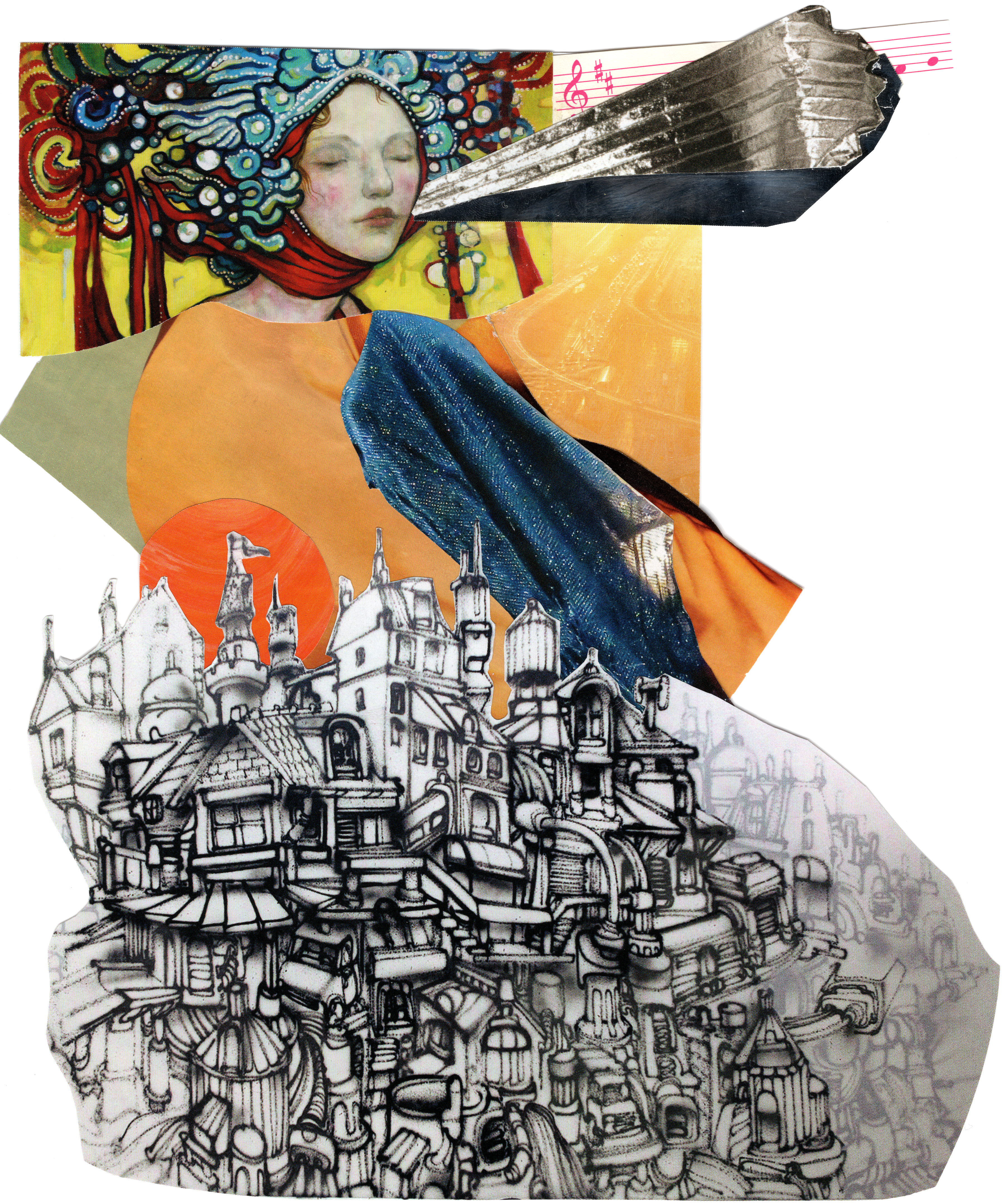 2022, St Clara, in full dress, collage