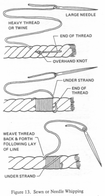 Sewn or Needle Whipping