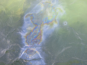Oil slick in Pearl Harbor
