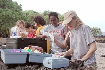 Tina, Lisa and Wintans set up equipment