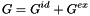\[ G = G^{id} + G^{ex} \]
