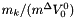 $ m_k / (m^{\Delta} V^0_0)$
