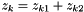 \[ z_k = z_{k1} + z_{k2} \]