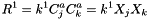 \[ R^1 = k^1 C_j^a C_k^a = k^1 X_j X_k \]