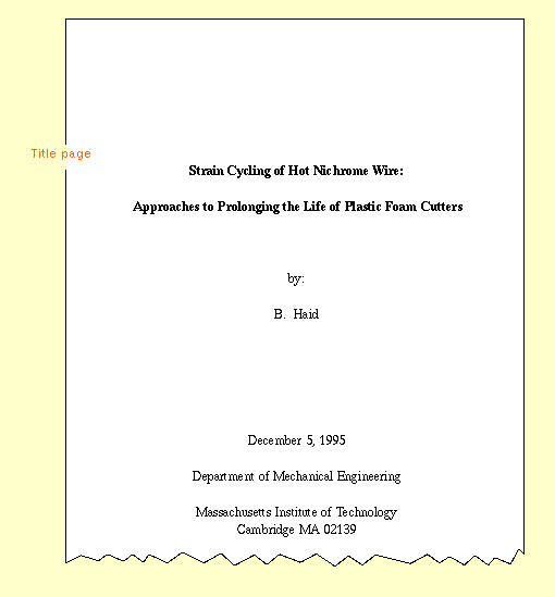 research report first page