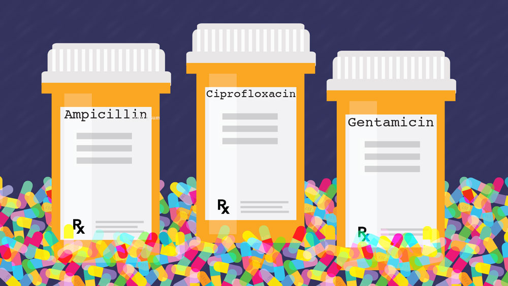three pill bottles surrounded by pills