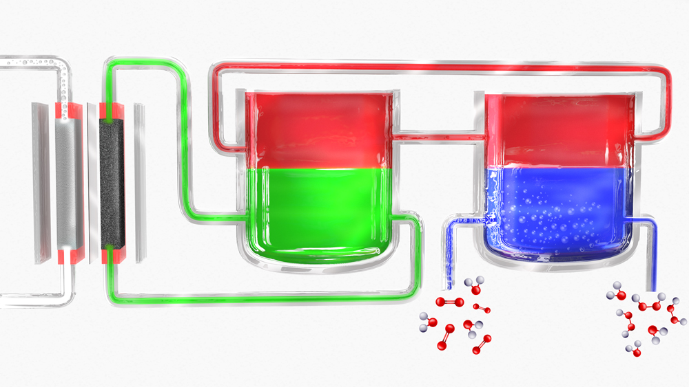 A mock-up of how to generate hydrogen peroxide from just air, water, and electricity