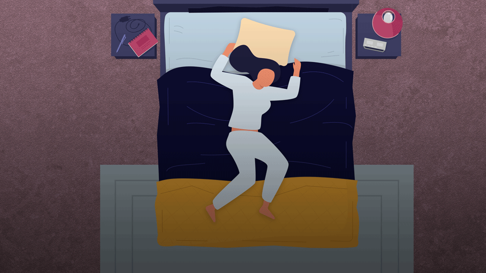 Animation of person sleeping in various positions, by Christine Daniloff, MIT