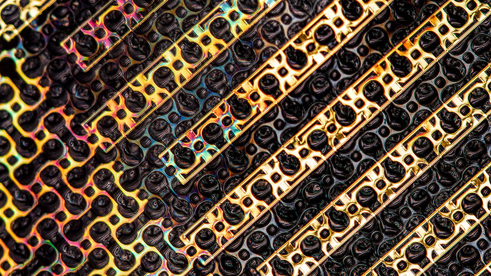 close-up view of e-skin