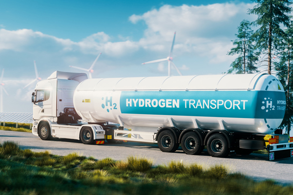 Large truck transporting hydrogen