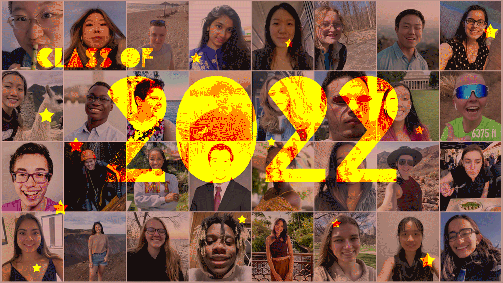 Members of the Class of 2022 with stars twinkling over their photos