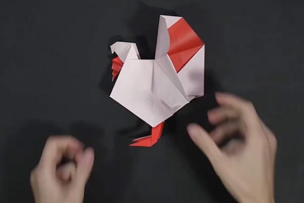 An origami turkey made of paper
