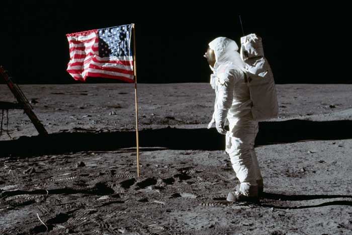 Buzz Aldrin on the moon