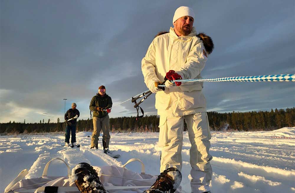 US Army Major Hefner training in Norway with Fiber computer base layer.