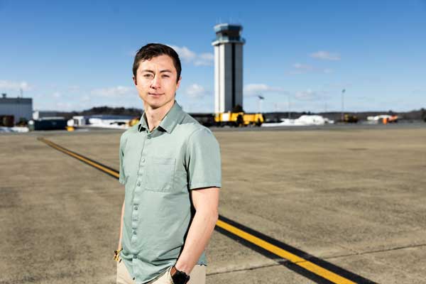 Randall Pietersen on Hanscom Field tarmac