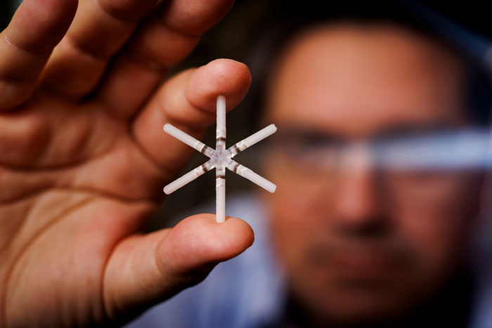 A star-shaped prototype closeup