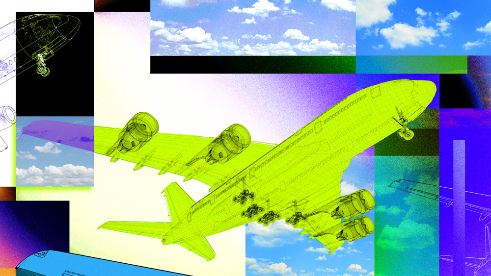 a collage of airplane design blueprints