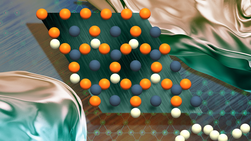 Spheres create a lattice above textured materials