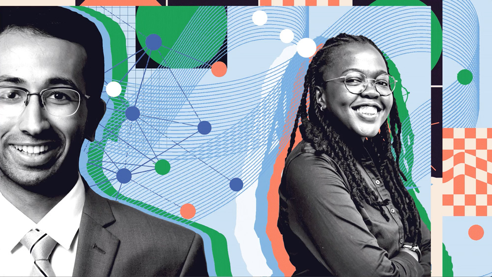 Portraits of Arjav Shah and Perseverance "Persy" Patsika 