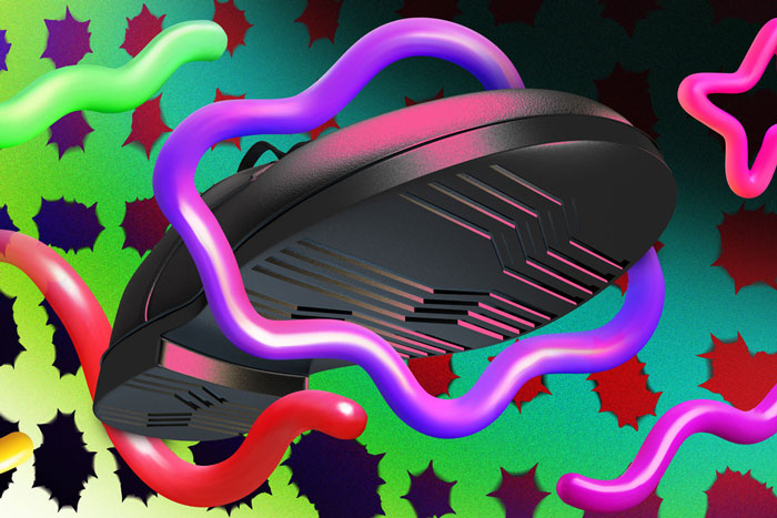 A shoe with plastic elements and holes in background