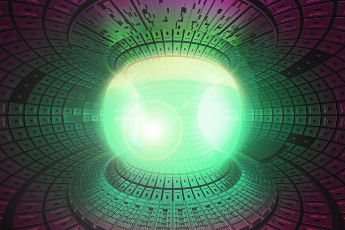 glowing nuclear reactor