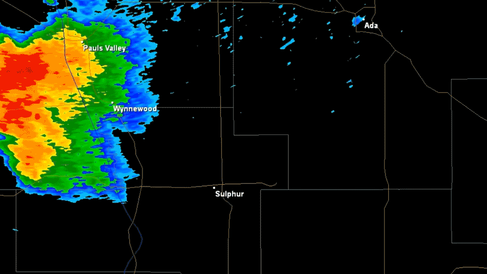 a storm passes on a rader system