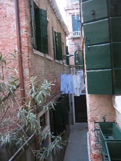 View from our hotel room, Venice (dig the laundry on the line)