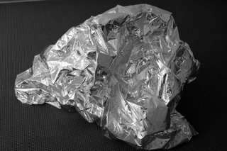 crumpled sheet of aluminized Mylar