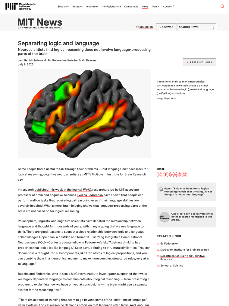 MIT News — Separating logic and language