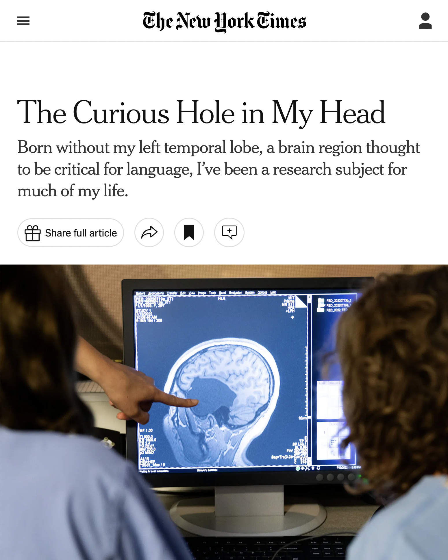 NY Times Interesting Brains Article